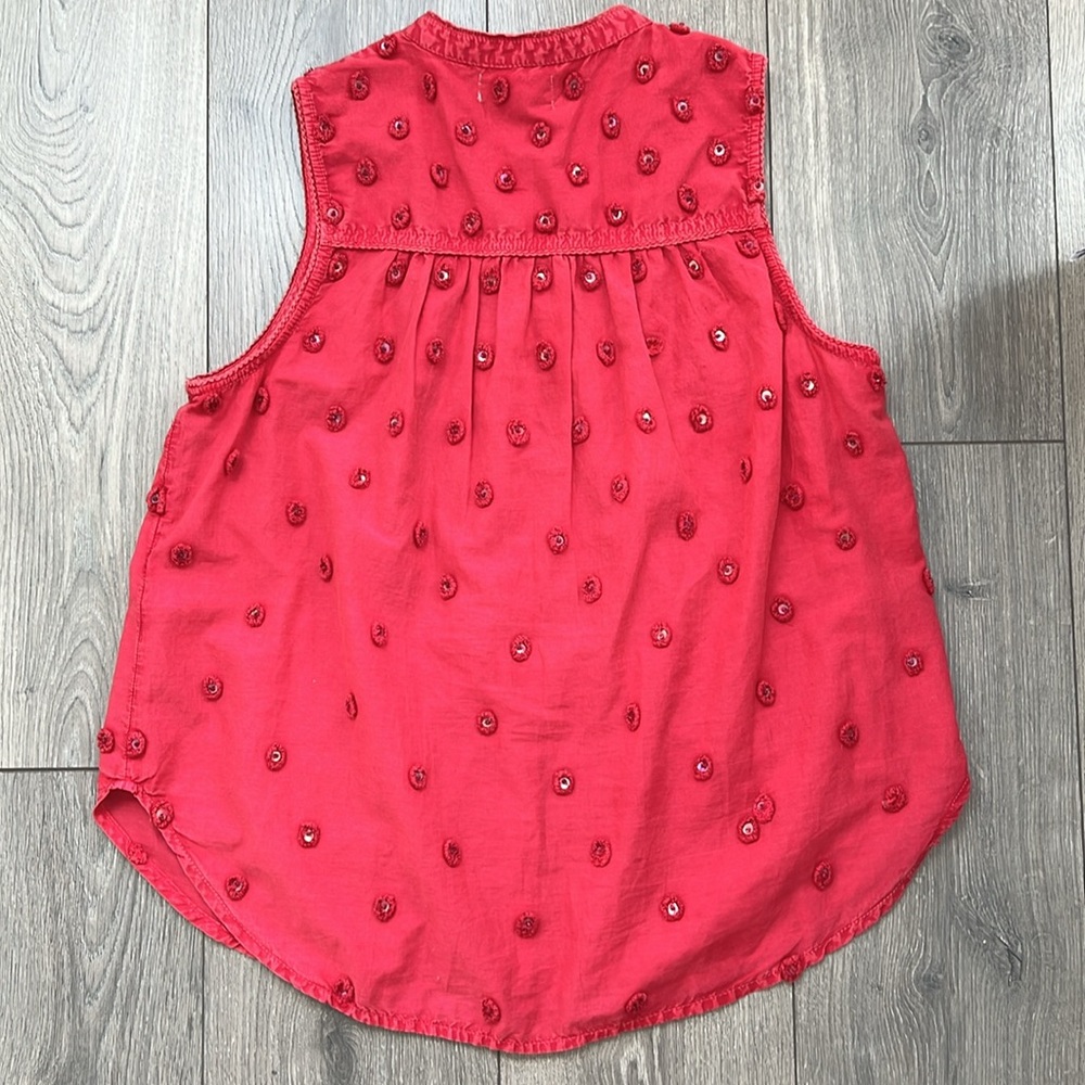 Anthropologie Pilcro Magenta Pink Embroidered Sequin Sleeveless Top M - Picture 9 of 11